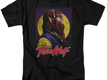 TEEN WOLF : HEADPHONE WOLF S\S ADULT 100% COTTON 18\1 T-SHIRT Black XL For Sale