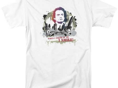 TAXI : SMILING JIM S\S ADULT 100% COTTON 18\1 T-SHIRT WHITE SM Discount