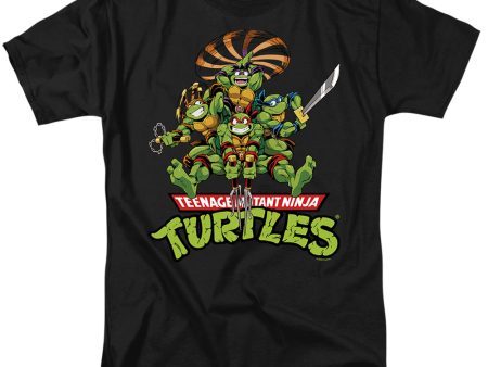 TEENAGE MUTANT NINJA TURTLES : MANGA TURTLES S\S ADULT 100% COTTON 18\1 T-SHIRT Black 2X Cheap