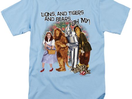 THE WIZARD OF OZ : OH MY S\S ADULT 100% COTTON 18\1 T-SHIRT Light Blue 2X Hot on Sale