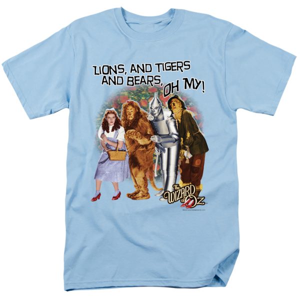 THE WIZARD OF OZ : OH MY S\S ADULT 100% COTTON 18\1 T-SHIRT Light Blue 2X Hot on Sale