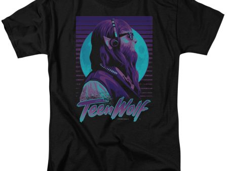 TEEN WOLF : HEADPHONE WOLF S\S ADULT 100% COTTON 18\1 T-SHIRT Black 2X Supply